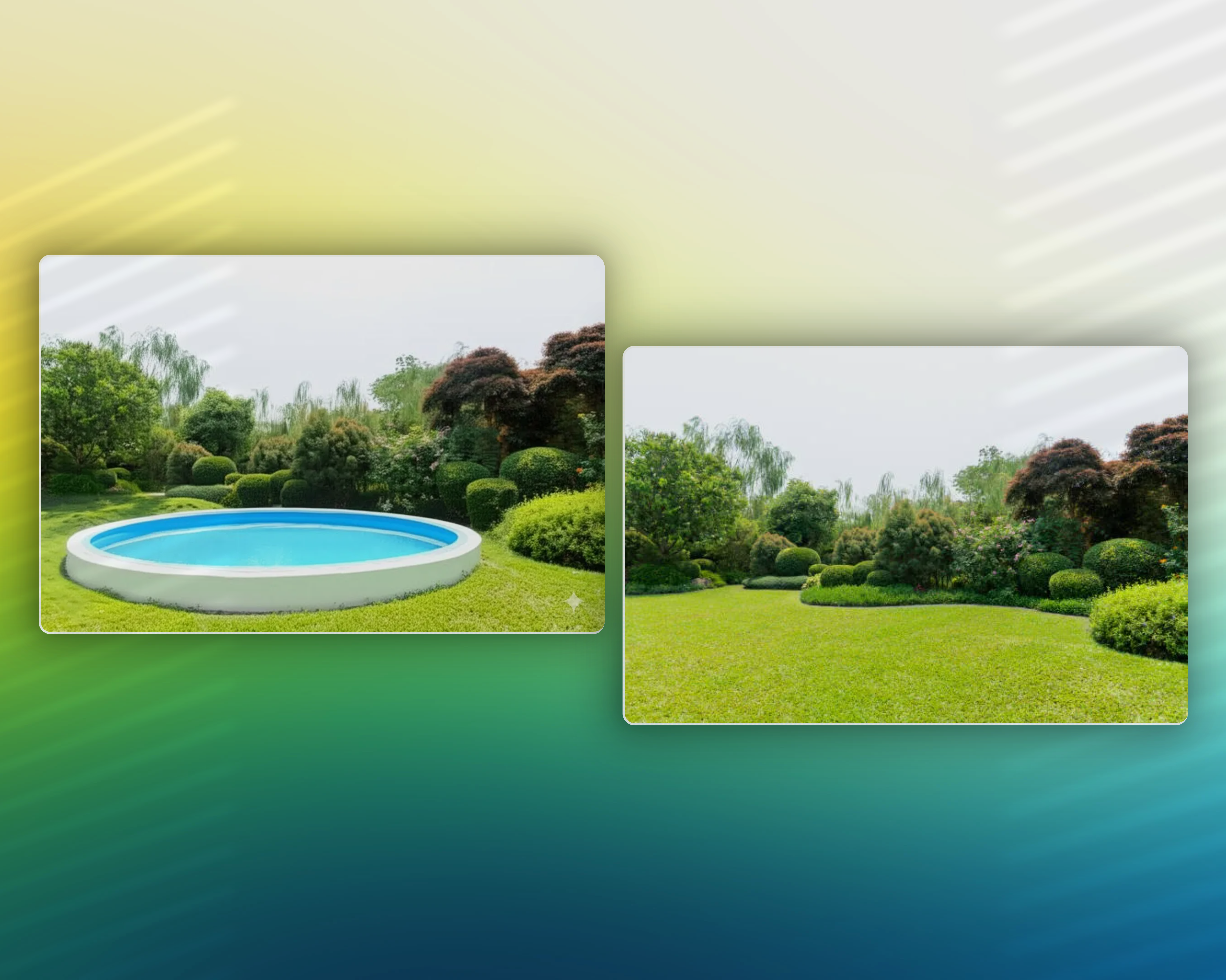 Before and after transformation of a backyard